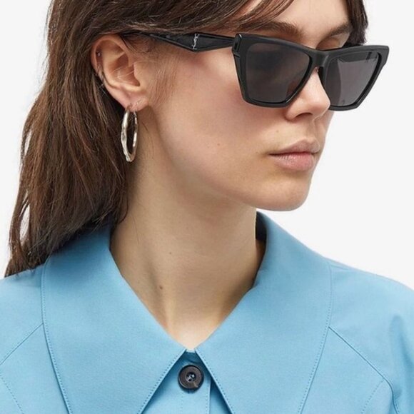 NEW SAINT LAURENT SUNGLASSES SLM103 001 WOMEN BLACK CAT EYE EYEWEAR SL M103 001 - Picture 1 of 5
